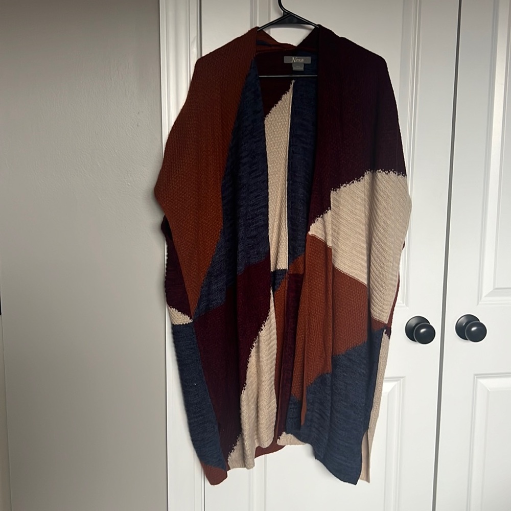 Oversized Natural Reflections color block cardigan SIZE XS/S